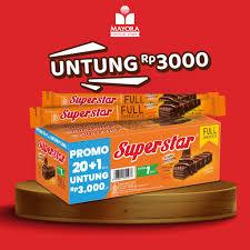 

Superstar Triple Chocolate Box -isi 20+1 pcs / Wafer coklat murah