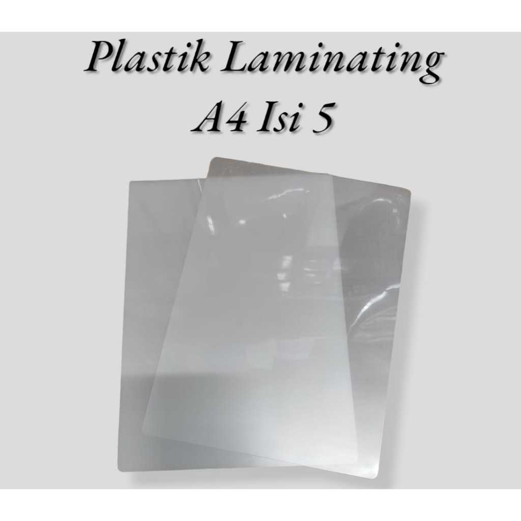 

5 Lembar Vanco Film Pelapis Folio / Laminating Film / Plastik Laminating Ukuran F4 dan A4