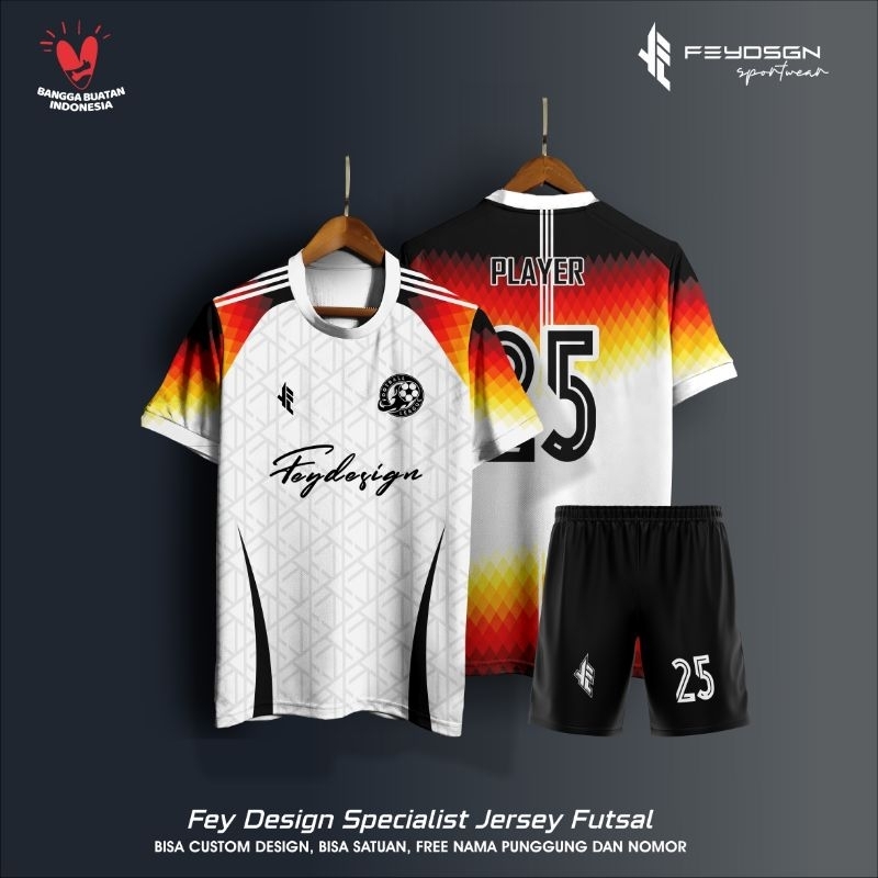 Jersey Futsal Full Printing Bebas Custom Design ( BISA SATUAN)