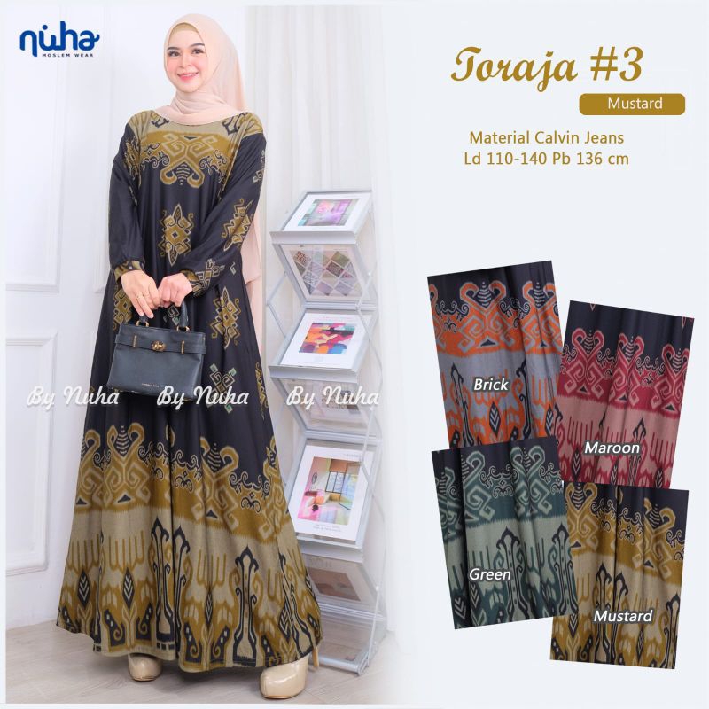 Gamis Jumbo XXL Melar Sampai XXXXL Toraja #3 Maxy Dress Wanita Terbaru Calvin Jeans Motif Printing G