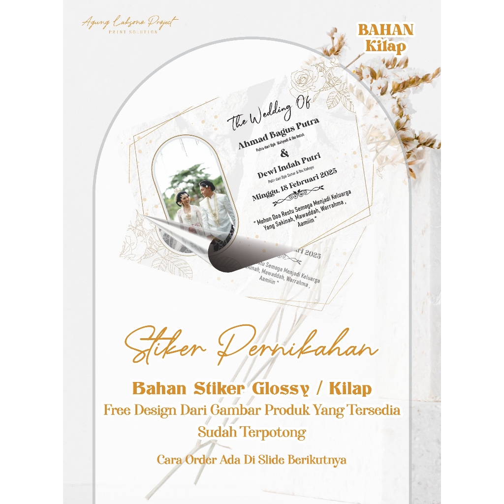 

Stiker Walimatul Pernikahan Wedding Unduh Mantu Bahan Glossy / Kilap