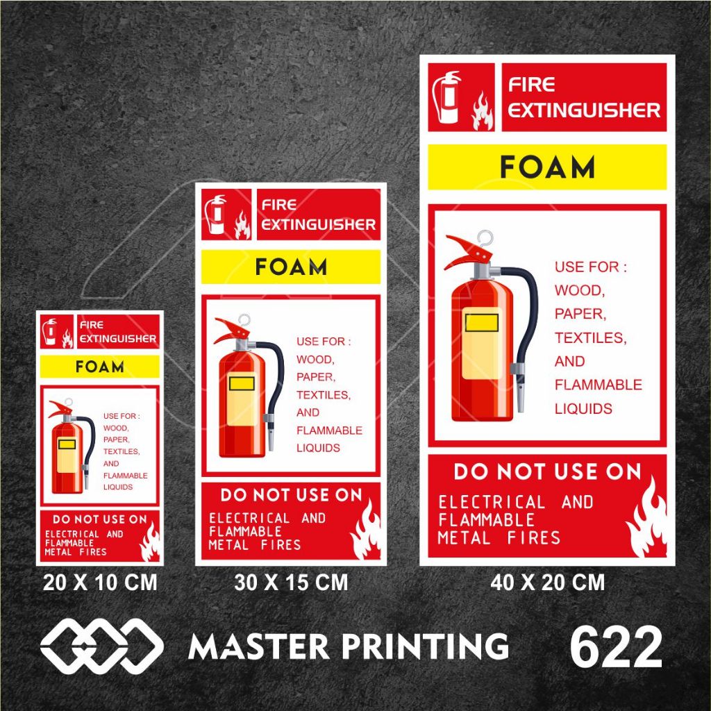 

622 - Stiker Fire Extinguisher - Foam, Sticker Vinyl, Tahan Air, Termurah, dan Bisa Custom