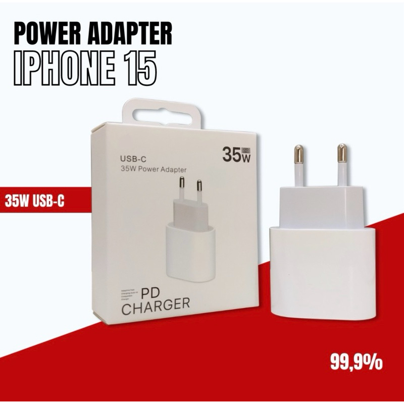 BATOK ADAPTOR IPHONE 15 35W TYPE C FAST CHARGING