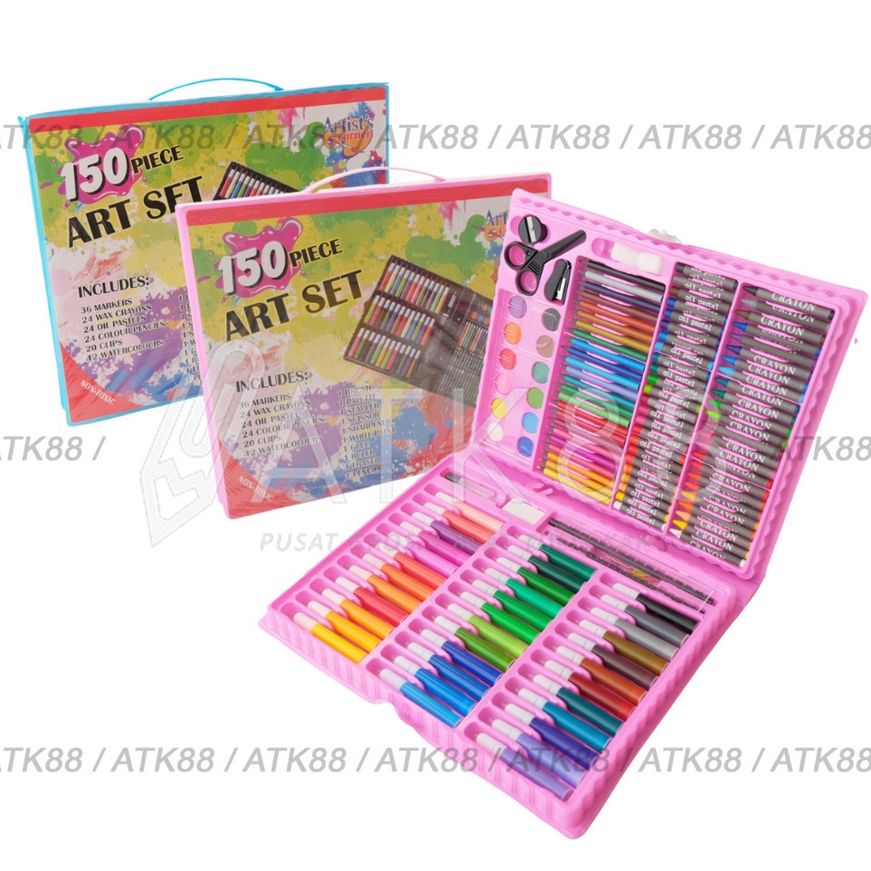 

KODE C69U Pensil Warna Set 15 Pcs Coloring Pencil Bag Crayon Brush Art Painting
