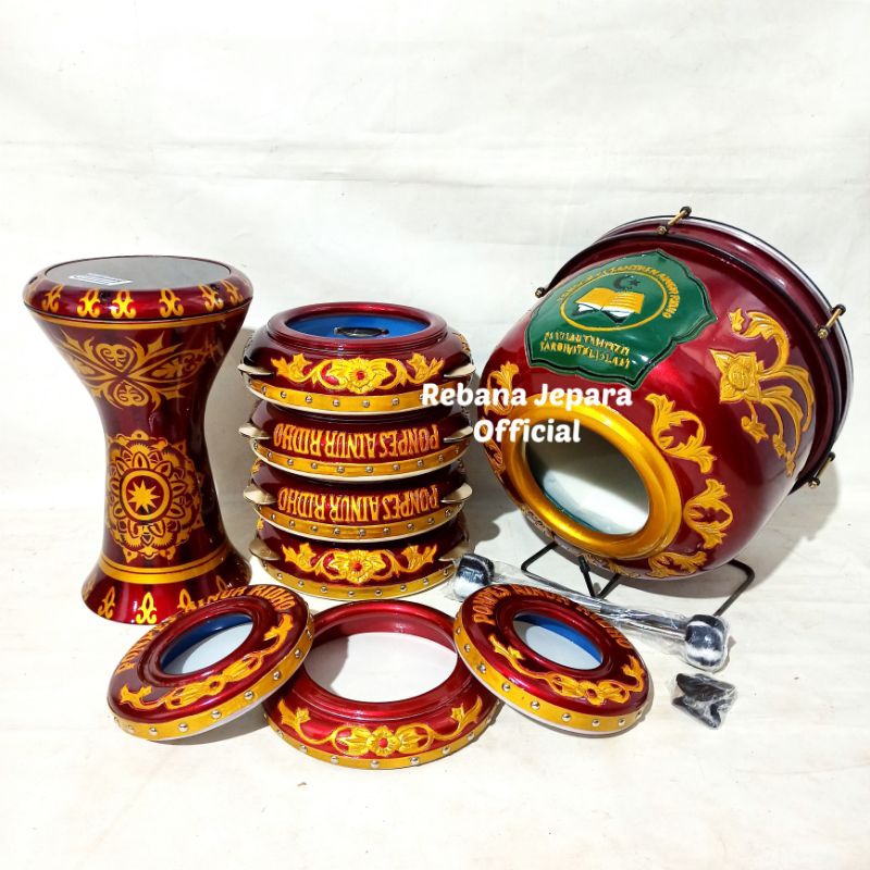 Rebana Hadroh 1 Set Ukir Jepara Asli