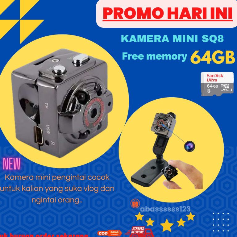KODE A93R Kamera sq8 mini FREE MEMORY 64GBCOD kamera mini pengintai kamera vlog