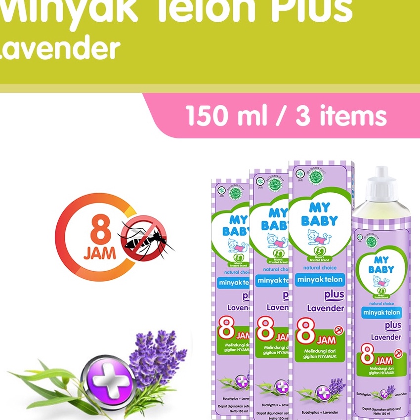 

KF7 My Baby Minyak Telon Plus Lavender 15ml 3pcs Minyak Anti Nyamuk 8 Jam Exp 8224