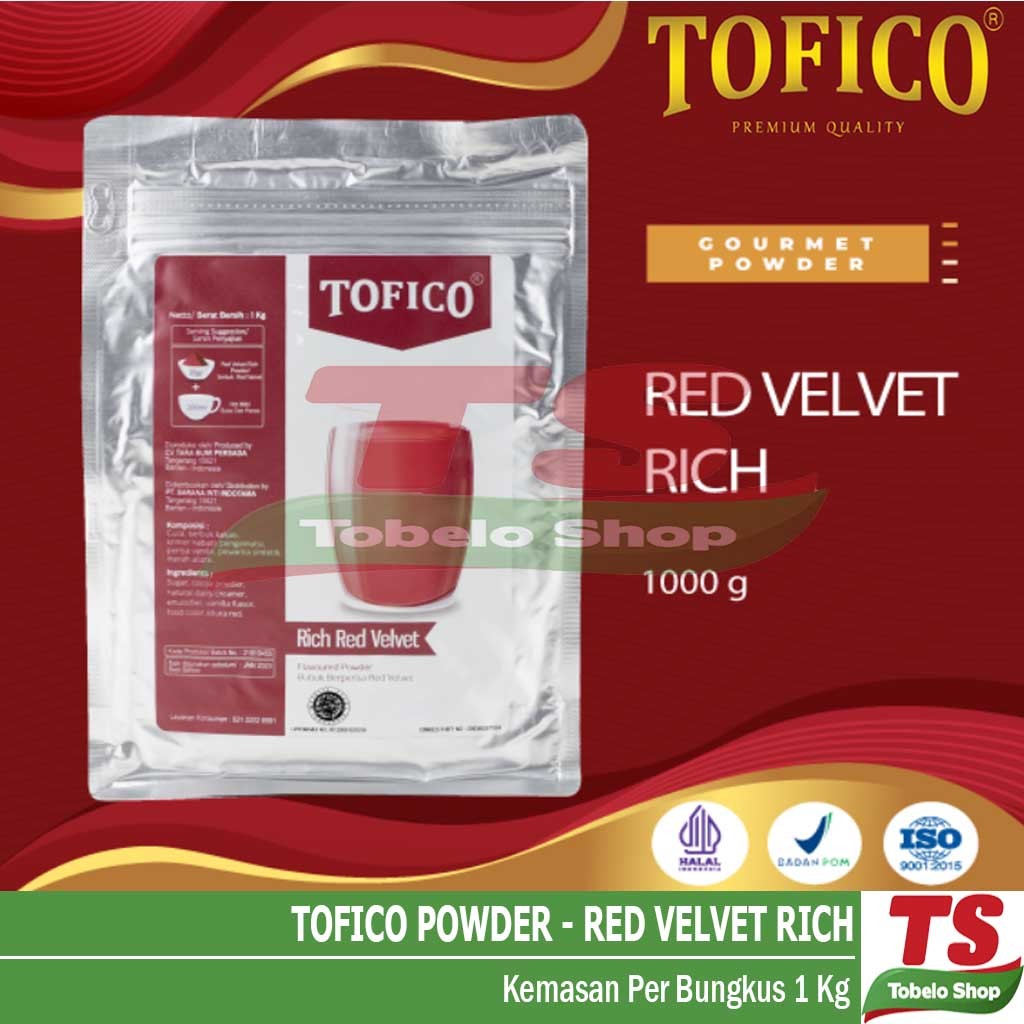 

TOFICO RED VELVET RICH POWDER 1KG / TOFICO POWDER RED VELVET RICH / BUBUK MINUMAN RED VELVET RICH