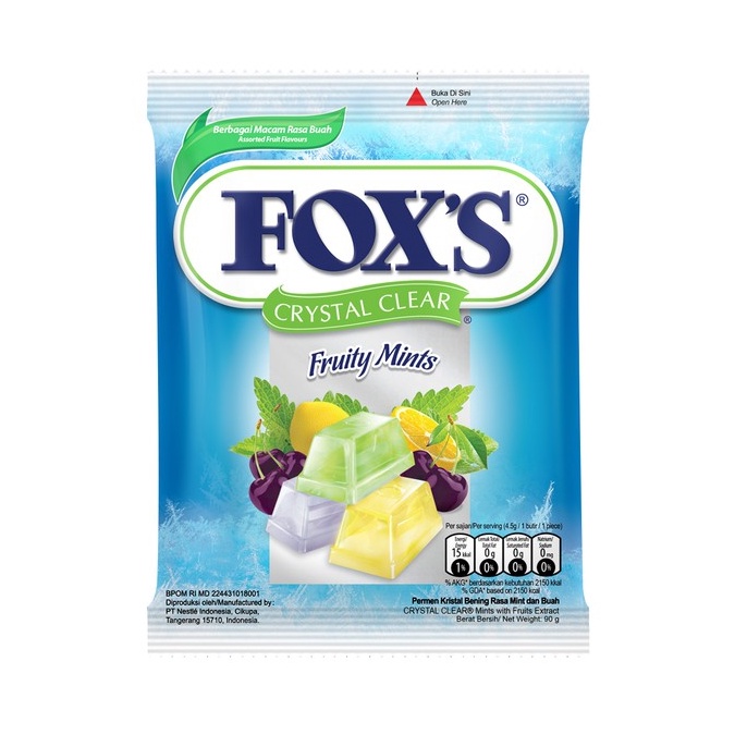 

KUALITAS OKE Permen FOXS Fruits mint Bag 9g isi bentuk kotak