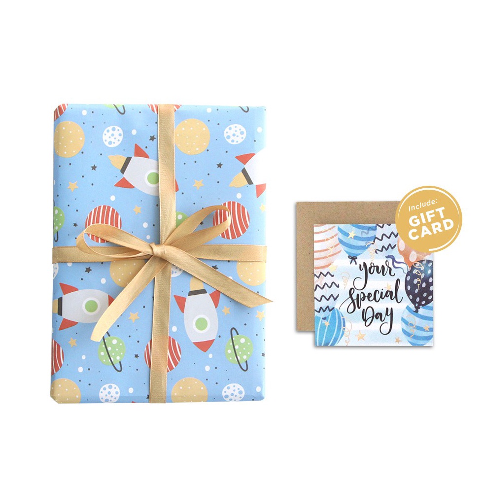

HEBOH Paket Kertas Kado Kartu Harvest Gift Set Baby Space