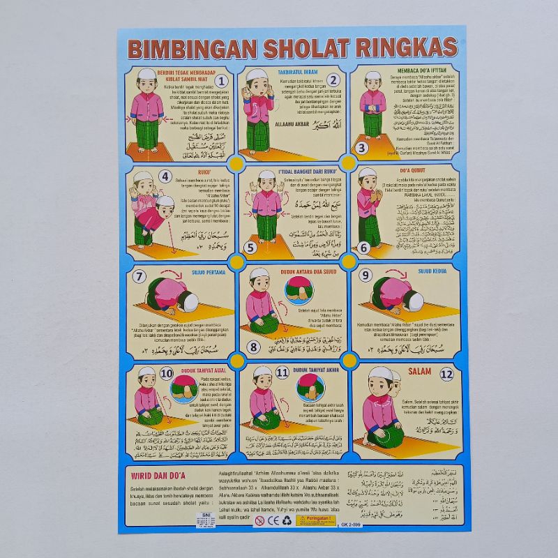 Poster Edukasi Anak Belajar Bimbingan Sholat Ringkas Cowok