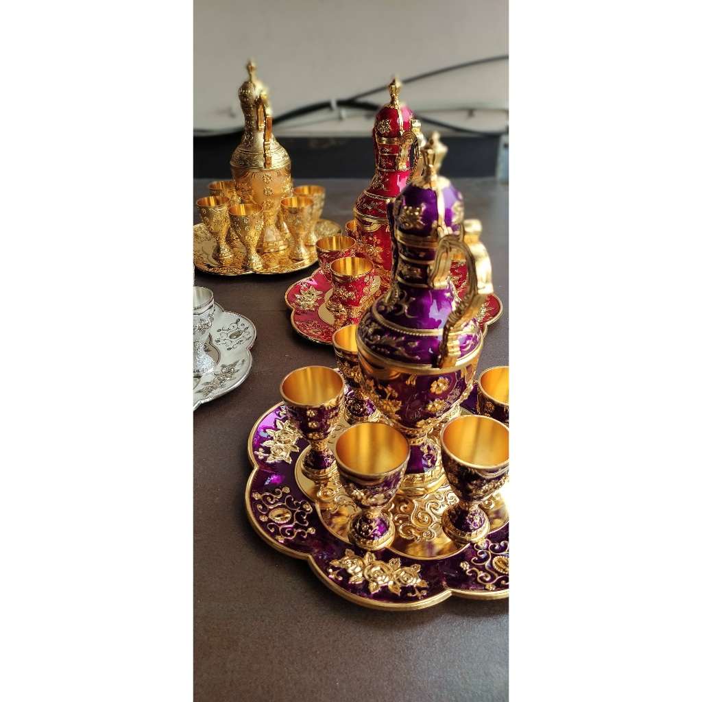 Teko Aladin Mewah Emas Gold kuningan Arab Saudi Mekah Turki Oleh oleh Hji Umroh