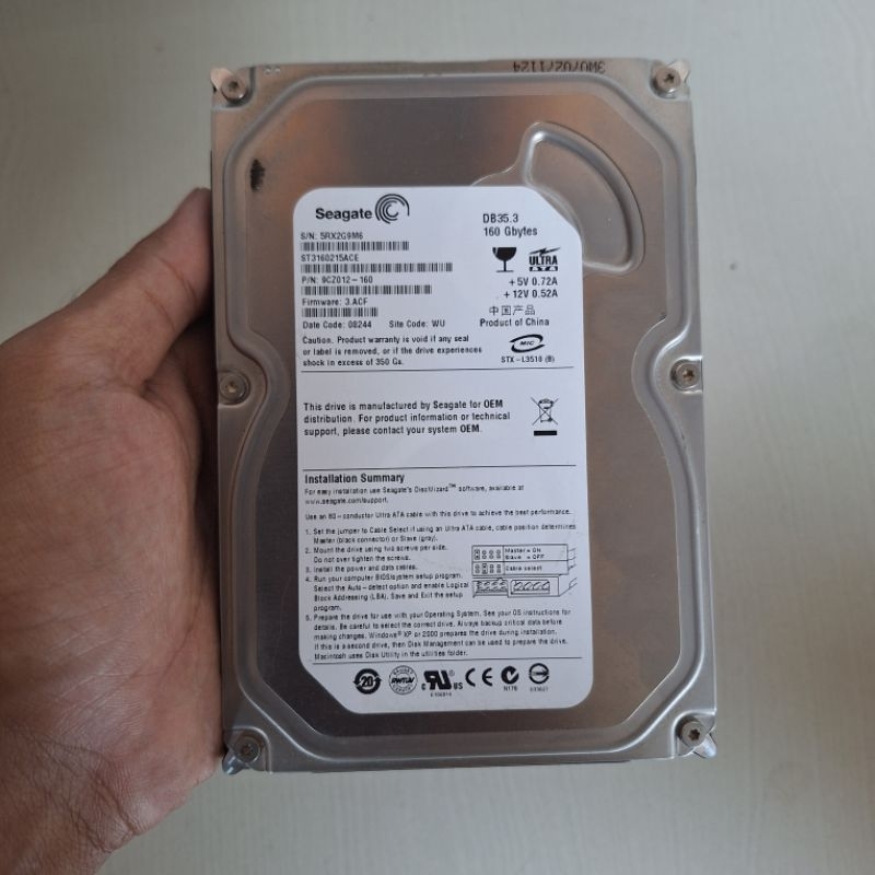 Hdd/Hardisk Ps2 Internal 160GB IDE