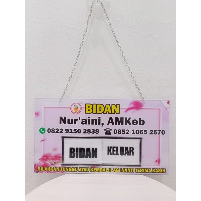 Papan Nama Bidan/Papan Akrilik Custom/Plang Bidan