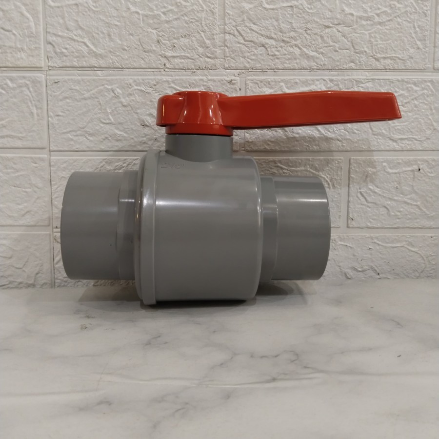 Ball Valve PVC 2 1/2" inch tanpa drat Stop Kran air PVC 2,5 inch KDJ
