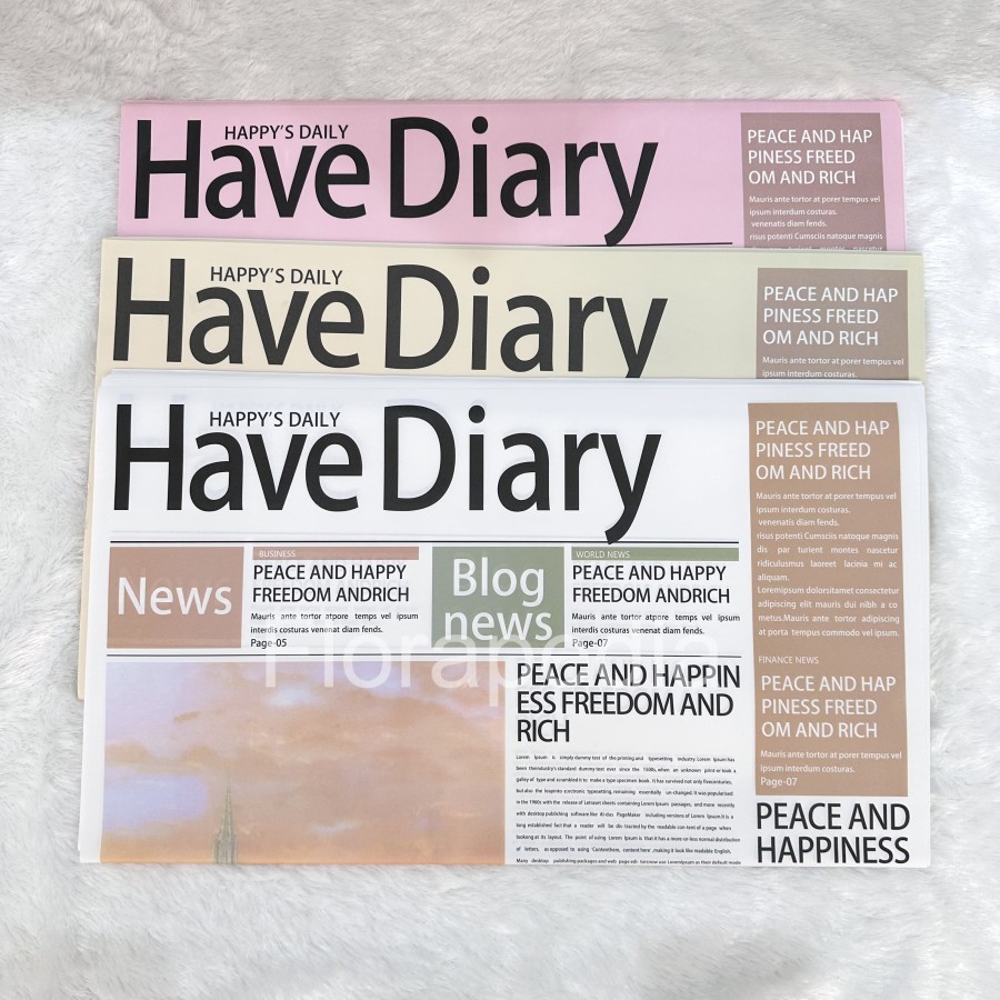 

(per pack) Flower Wrapping Paper Motif Newspaper Magazine / Kertas Buket Bunga Kado / Korean Paper Wrap