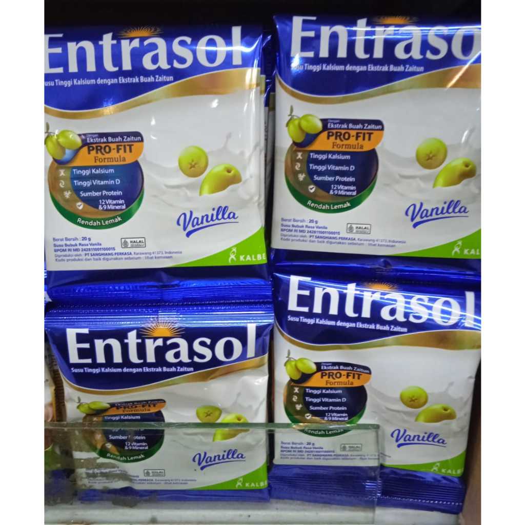 

Entrasol Extrak Buah Zaitun VANILA Sachet Renteng Per5pcs 20gr