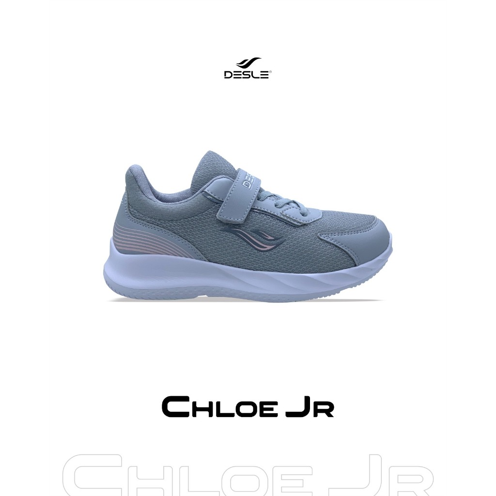Desle Shoes Sepatu Sneakers Anak Chloe Abu Pink