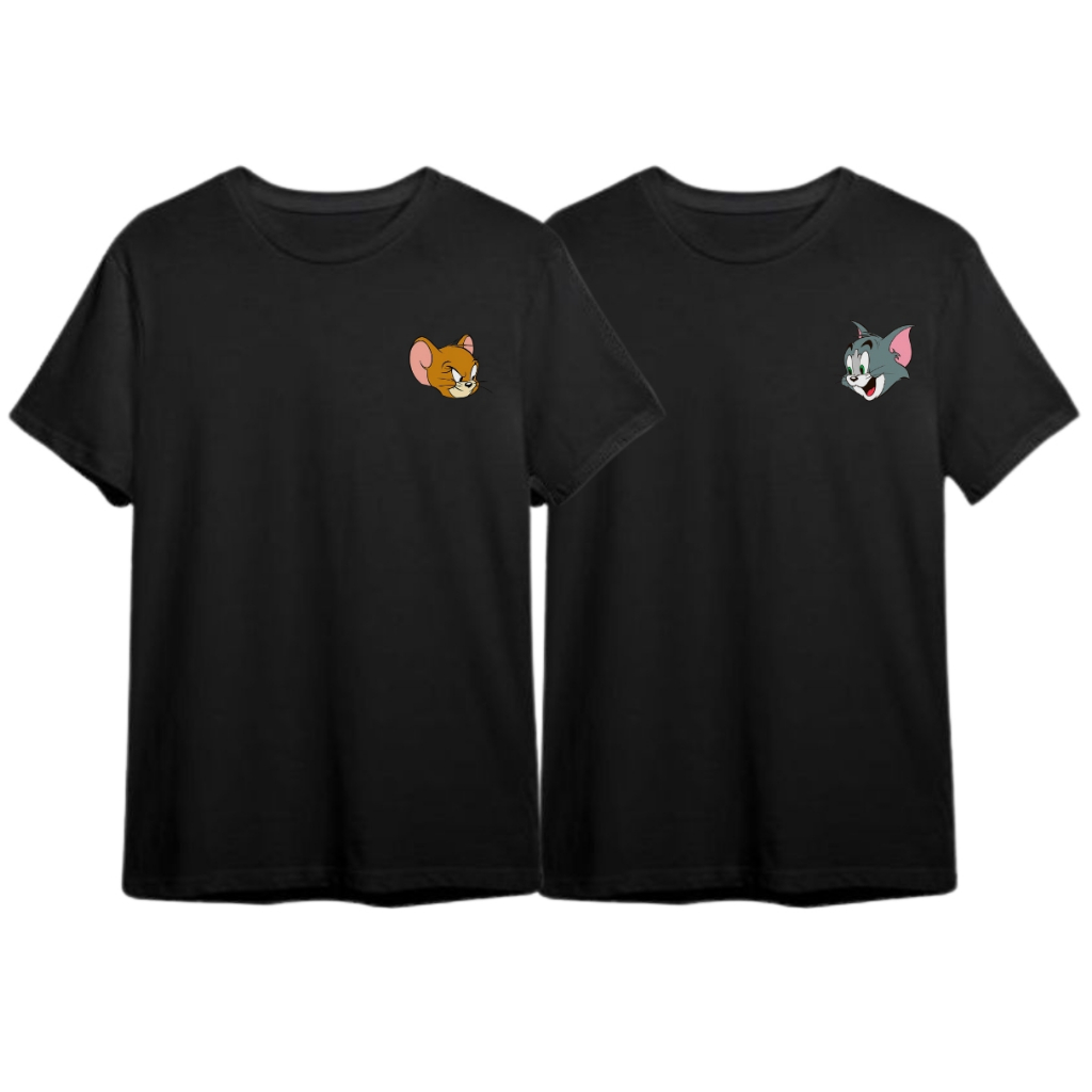 KAOS COUPLE KEPALA TOM JERRY / KAOS UNISEX / KAOS PRIA / KAOS WANITA | kaos distro couple bahan cott