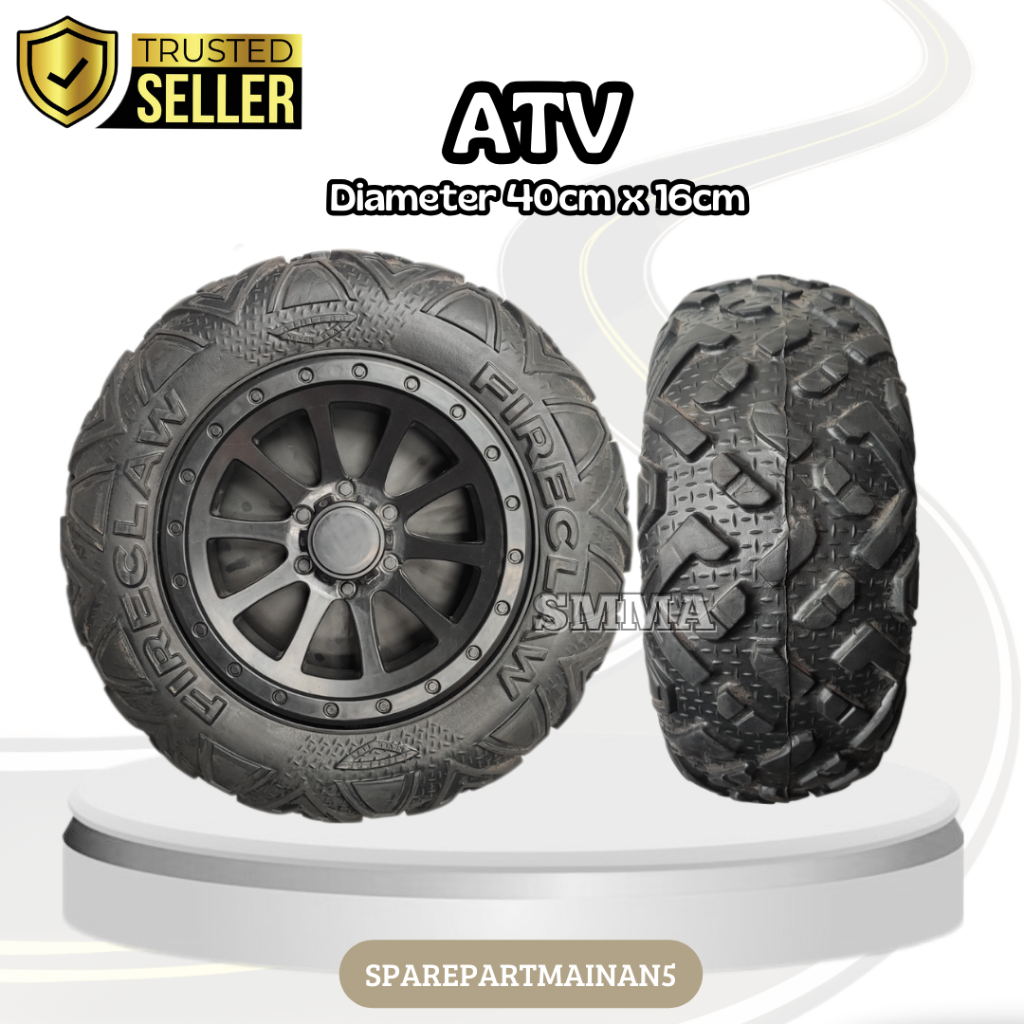 SMA5 || Ban Roda Mobil Mainan Aki Full Karet Ukuran 40cmx16cm Type Besar ATV/UTV Lain Roda Mobil Mai