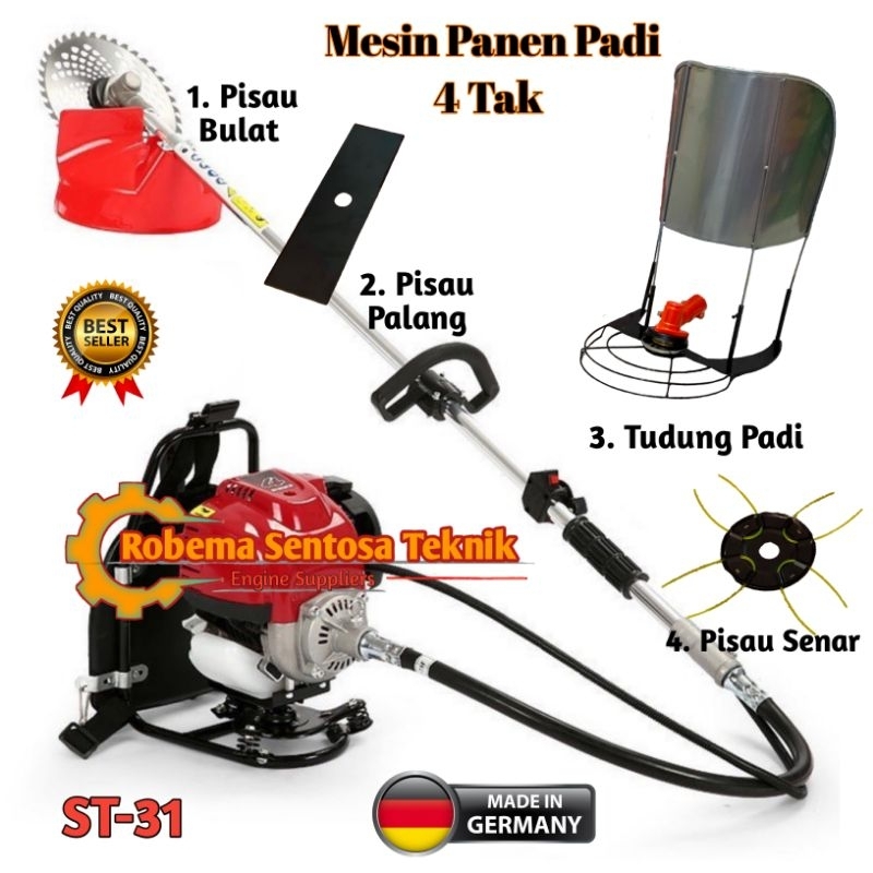 Mesin Potong Rumput 4 Tak Model HONDA Paket Sebeng Tudung Padi 4 In 1