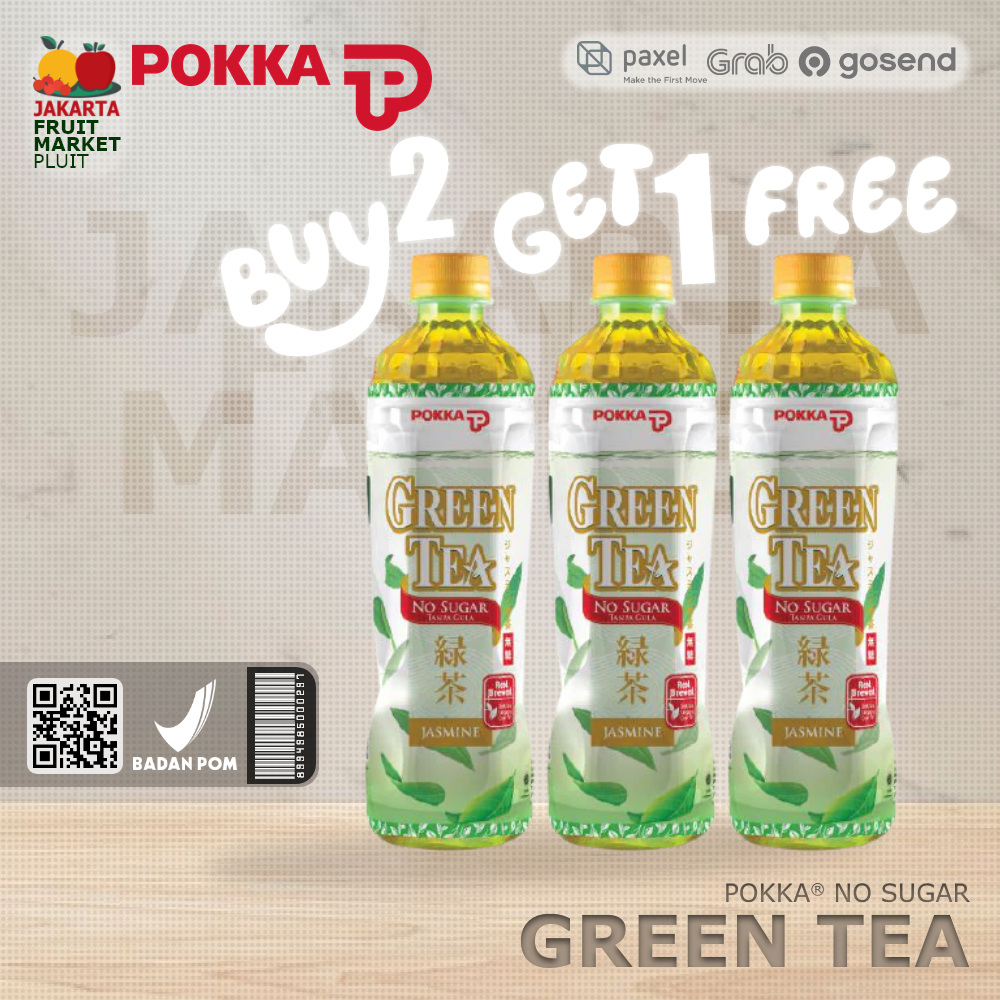 

POKKA GREEN TEA JASMINE NO SUGAR 450ML minuman teh