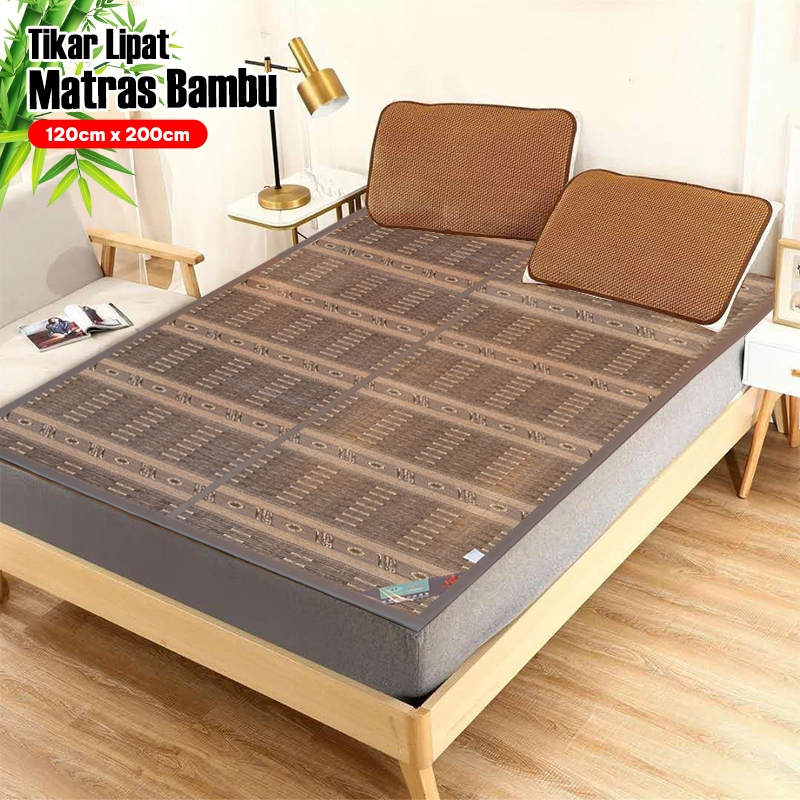 TIKAR LIPAT BAMBU Premium /Karpet Alas Lantai Terdapat 3 Uk 120cm x 200cm/160cm x 200cm/180cm x