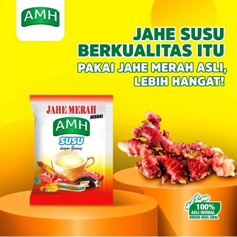 

Jahe merah herbal AMH SUSU plus gingseng [per RENCENG] ISI 10SACHET