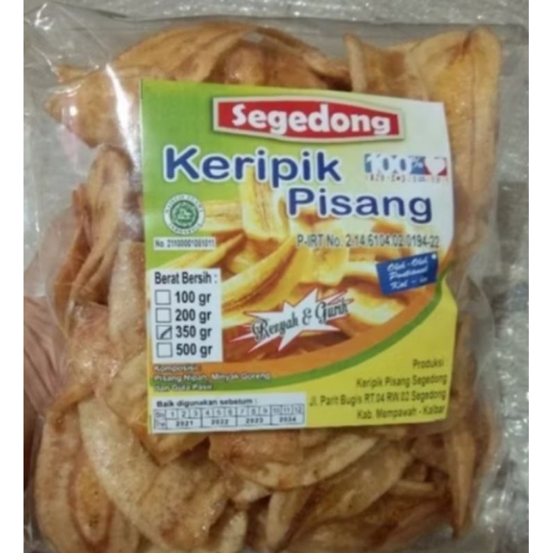 

keripik pisang segedong 350 gram/rasa manis.oleh-oleh khas pontianak dijamin bikin ketagihan