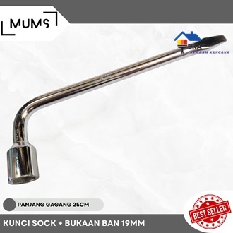 EAK - Kunci Roda Mobil UK Socket 19 MM Kunci Shock L Mobil 19MM + Bukaan Ban