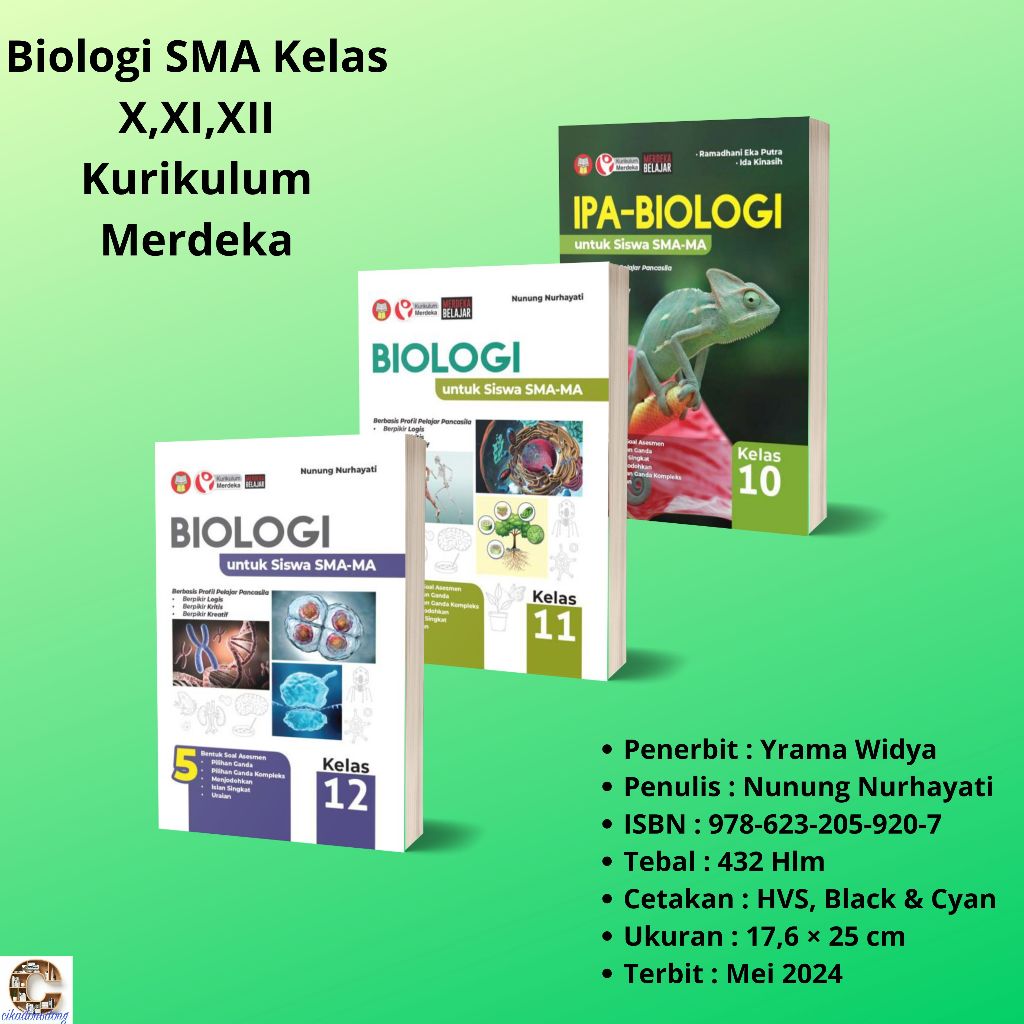 Buku Biologi SMA Kelas X-Biologi SMA Kelas XI-Biologi SMA Kelas XII Kurikulum Merdeka
