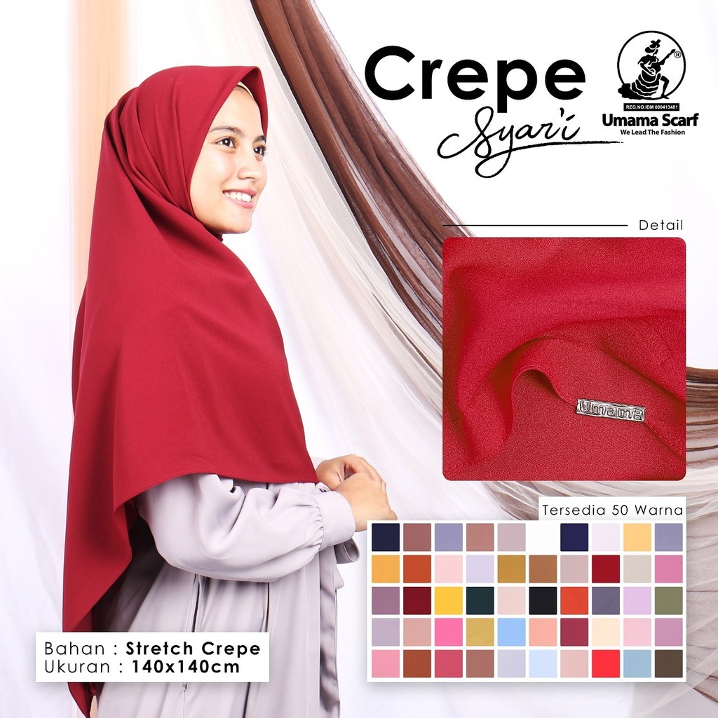 Umama Scarf Hijab Premium Segiempat Diamond Crepe Jumbo