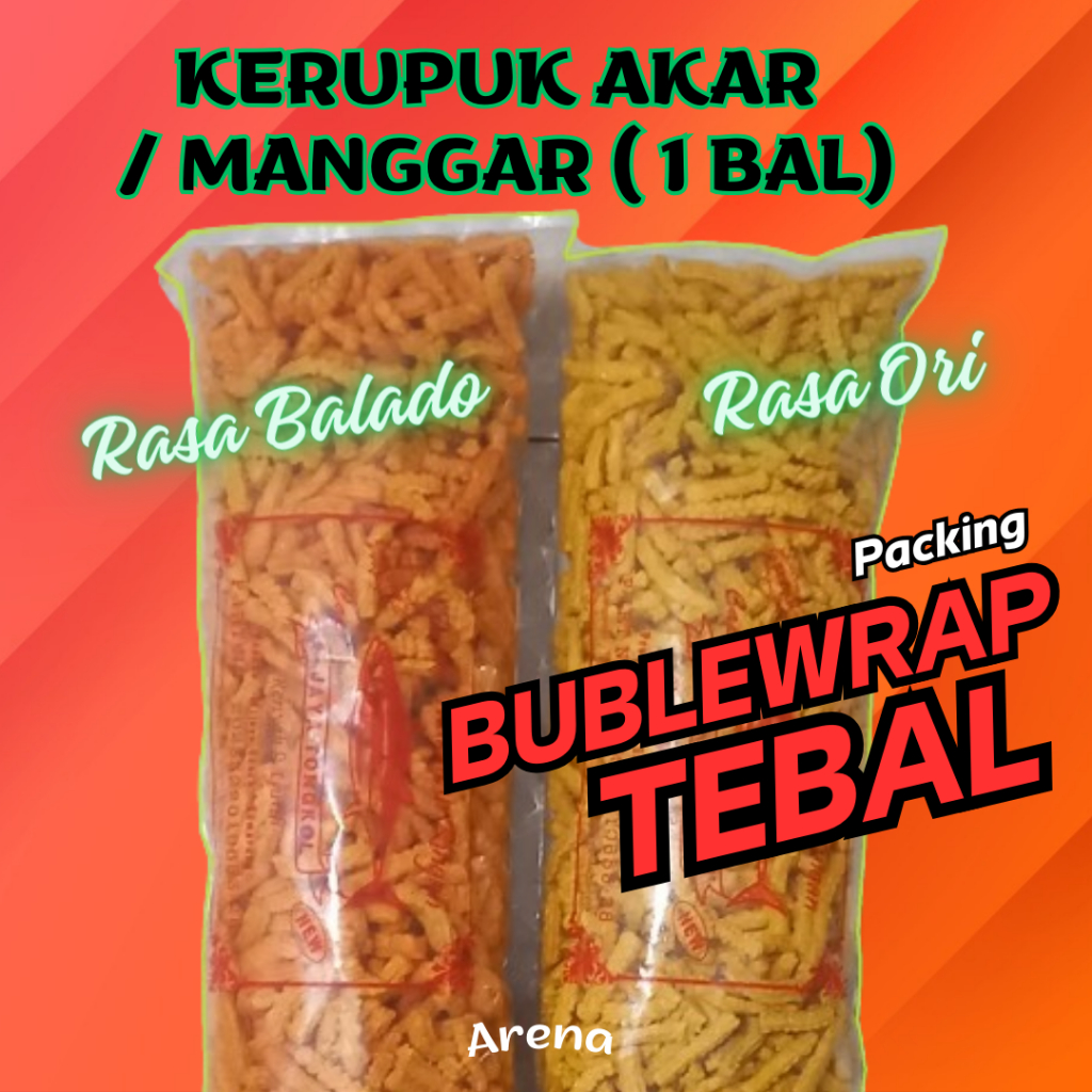 

Kerupuk Manggar Akar Pedas Original 1 Bal - Stik Tongkol Viral - Rambak Tahu