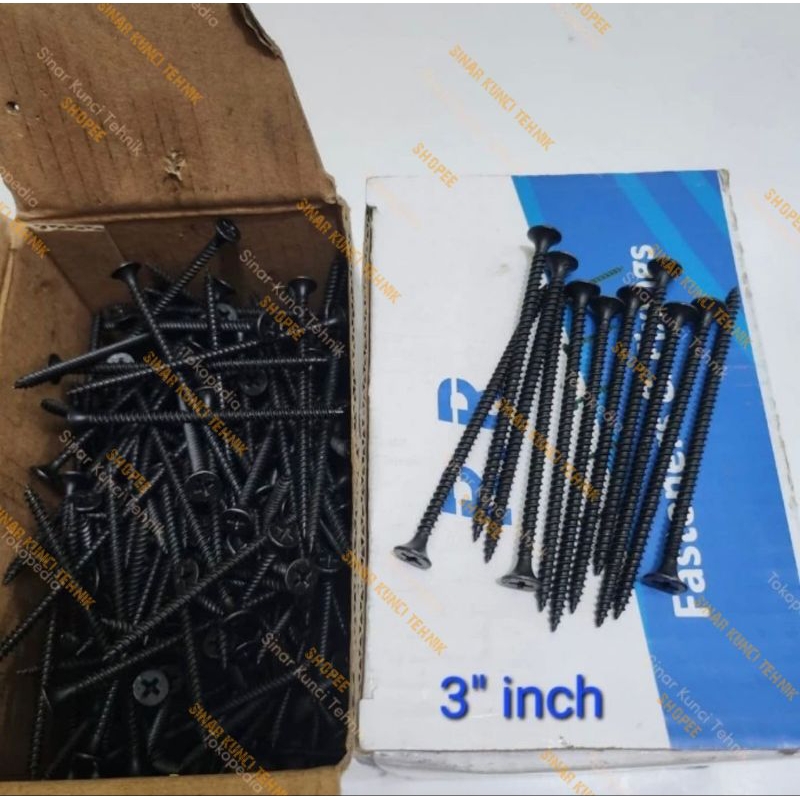 Sekrup Gypsum 6 × 3" inch Drywall Screŵ Skrup Gipsum Baut Gypsum 7 Cm - 3" / 7 Cm