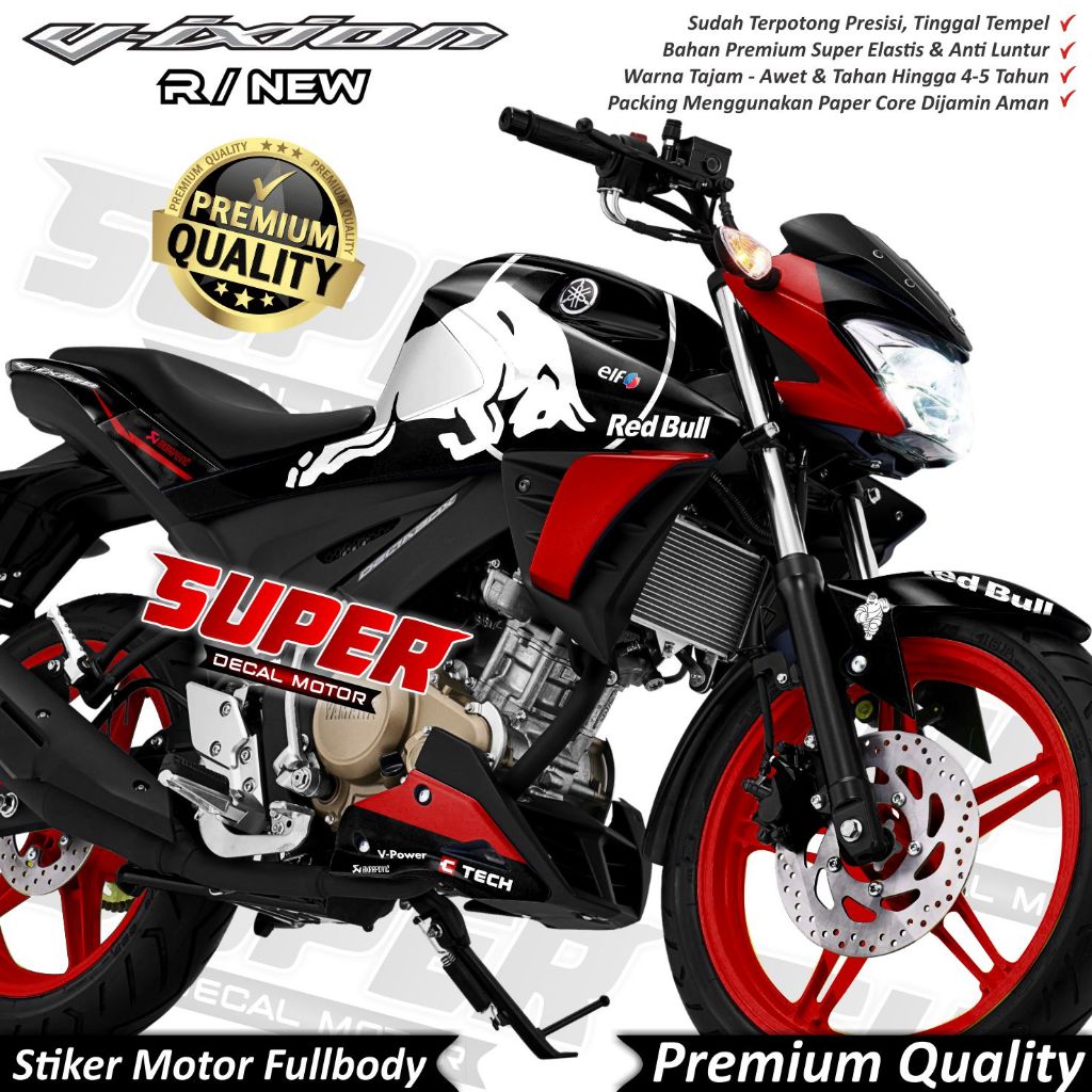 Stiker Decal Motor Yamaha Vixion R Full Body Variasi Redbull