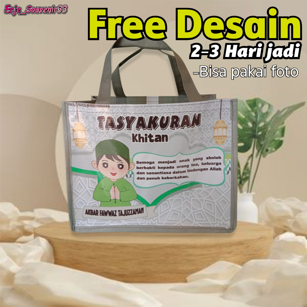 

Tas Khitan Anak Goodie Bag Khitanan Muat Kardus Nasi Ukuran 18x18