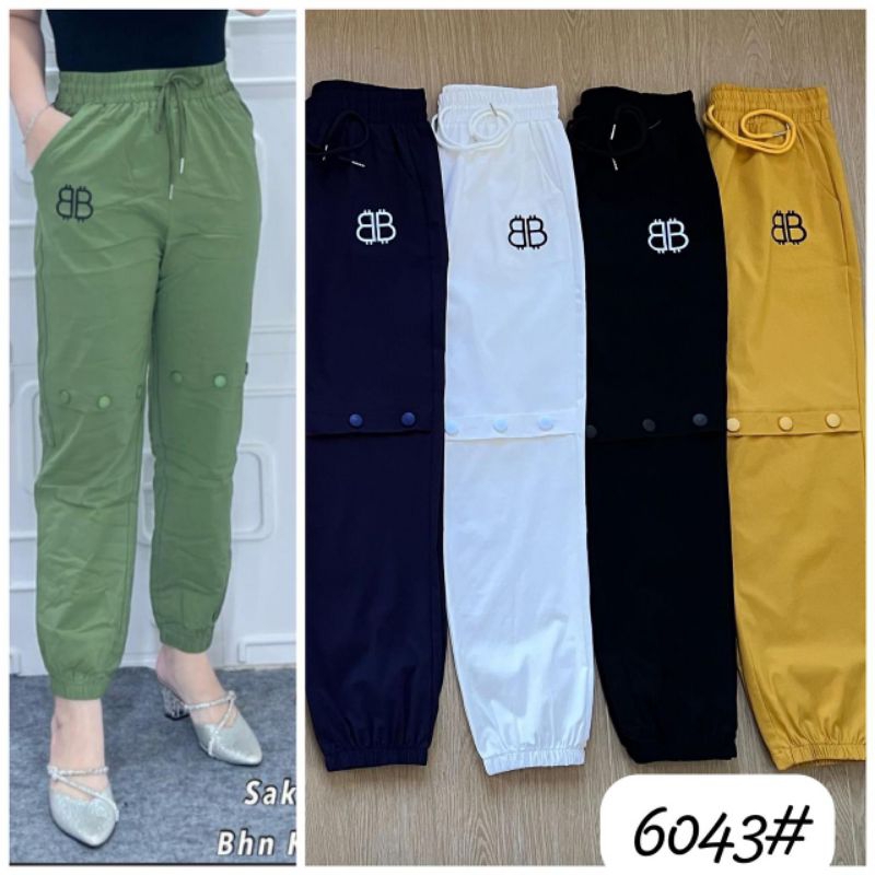 6043 Celana Panjang Jogger Wanita Katun Stretch