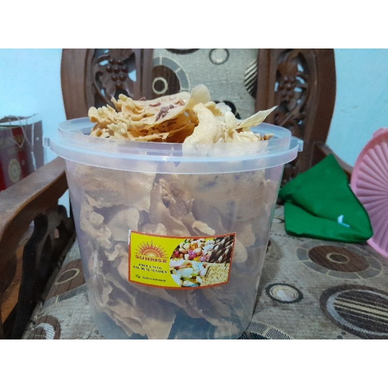 

Peyek rebon ukuran toples 5 liter