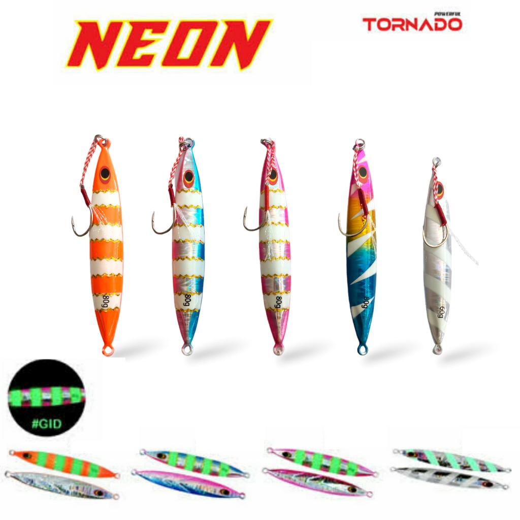 Metal Jig Tornado Neon Set  Assist / Umpan Jigging / Umpan Mainan / Umpan Pancing