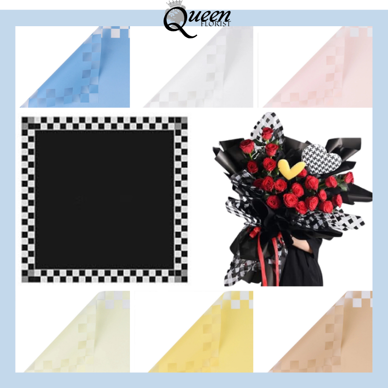 

20 LEMBAR Kertas buket kotak / plaid cellophane flower wrapping 6293