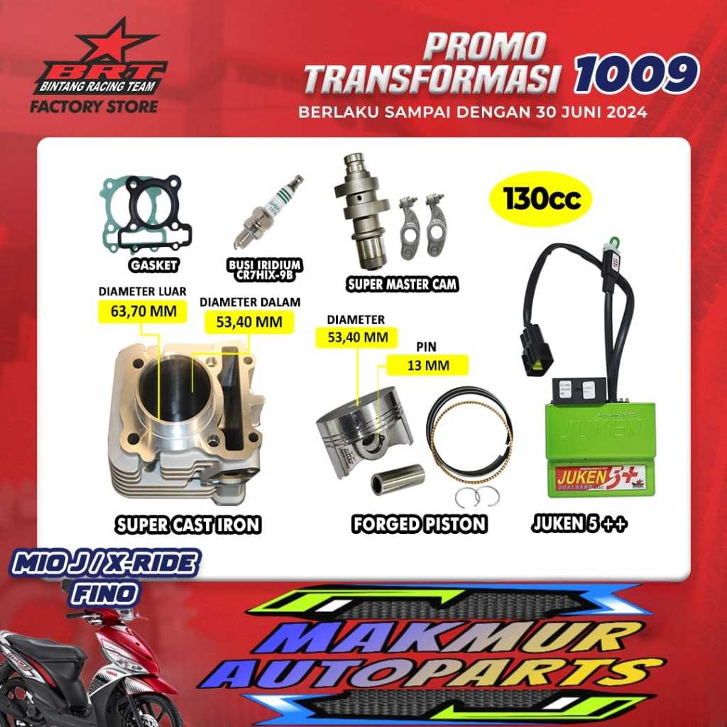 Paket Bore Up Yamaha Mio J - Blok Piston - Master Cam - Ecu Juken 5 - BINTANG RACING TEAM BRT