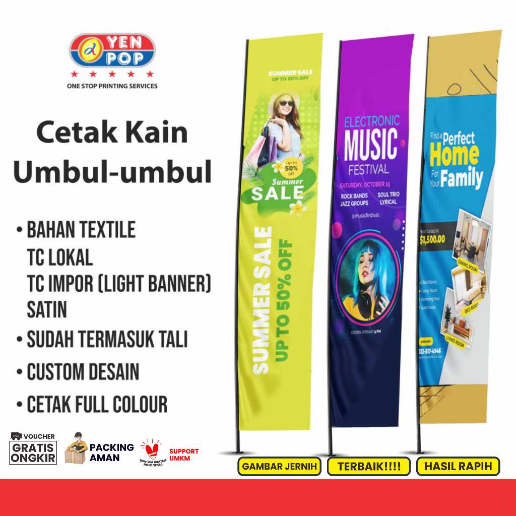 UMBUL - UMBUL CUSTOM PRINTING I PRINT / CETAK UMBUL UMBUL CUSTOM LOGO & NAMA