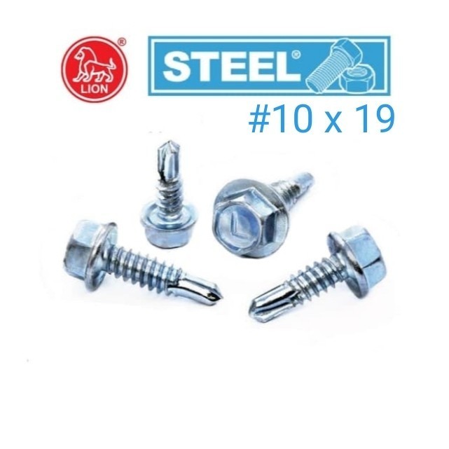roofing baja ringan / roofing screw / Roofing putih "LION" 10 x 19 PER 10PCS