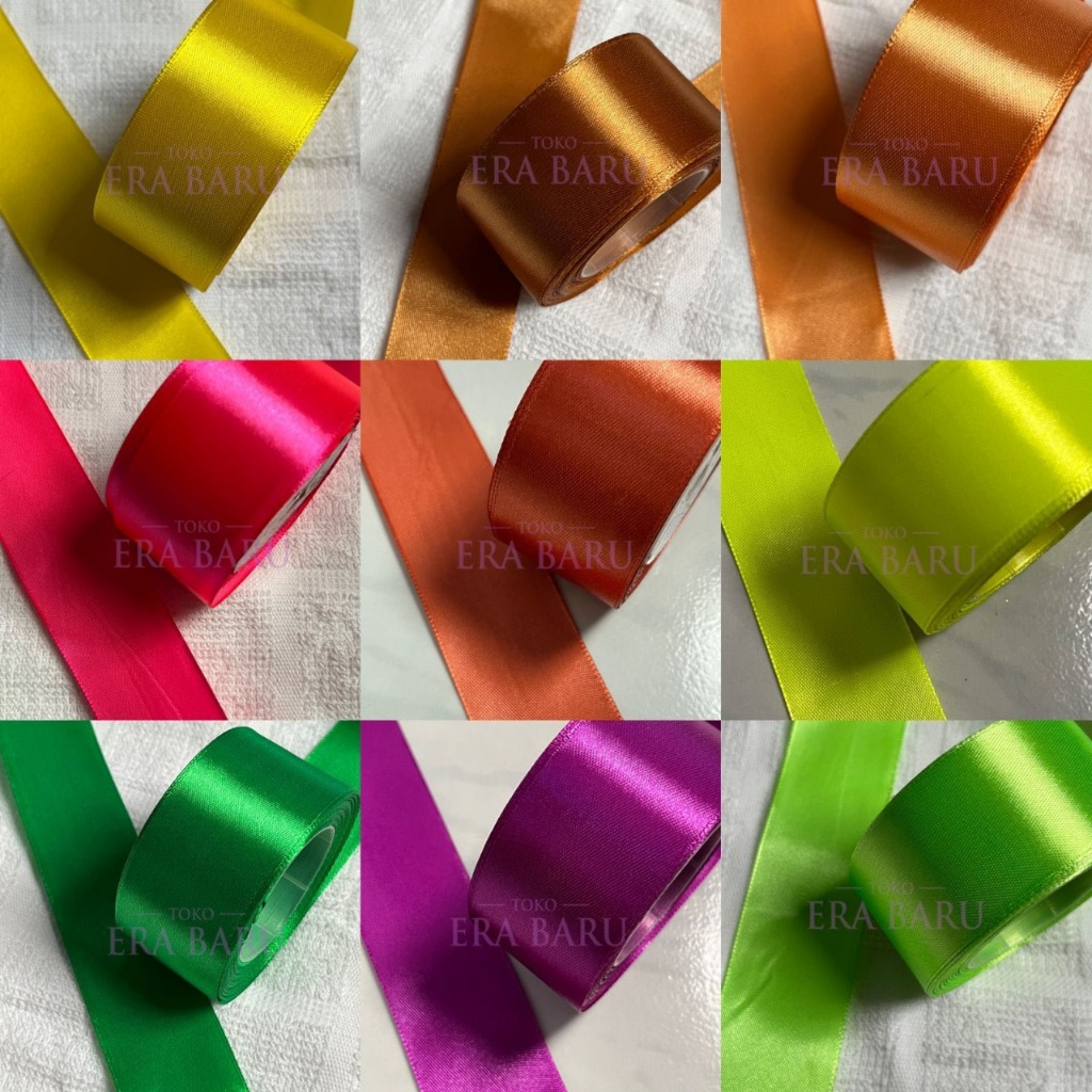 

PITA KAIN SATIN 4 CM PITA POLOS ROLL 20 YARD BERBAGAI WARNA
