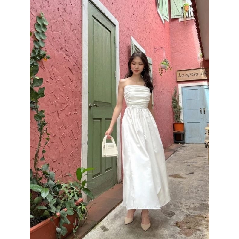 Nori - Dress Sabrina,Dress Kemben Sabrina Kekinian,Dress Wanita Jumbo