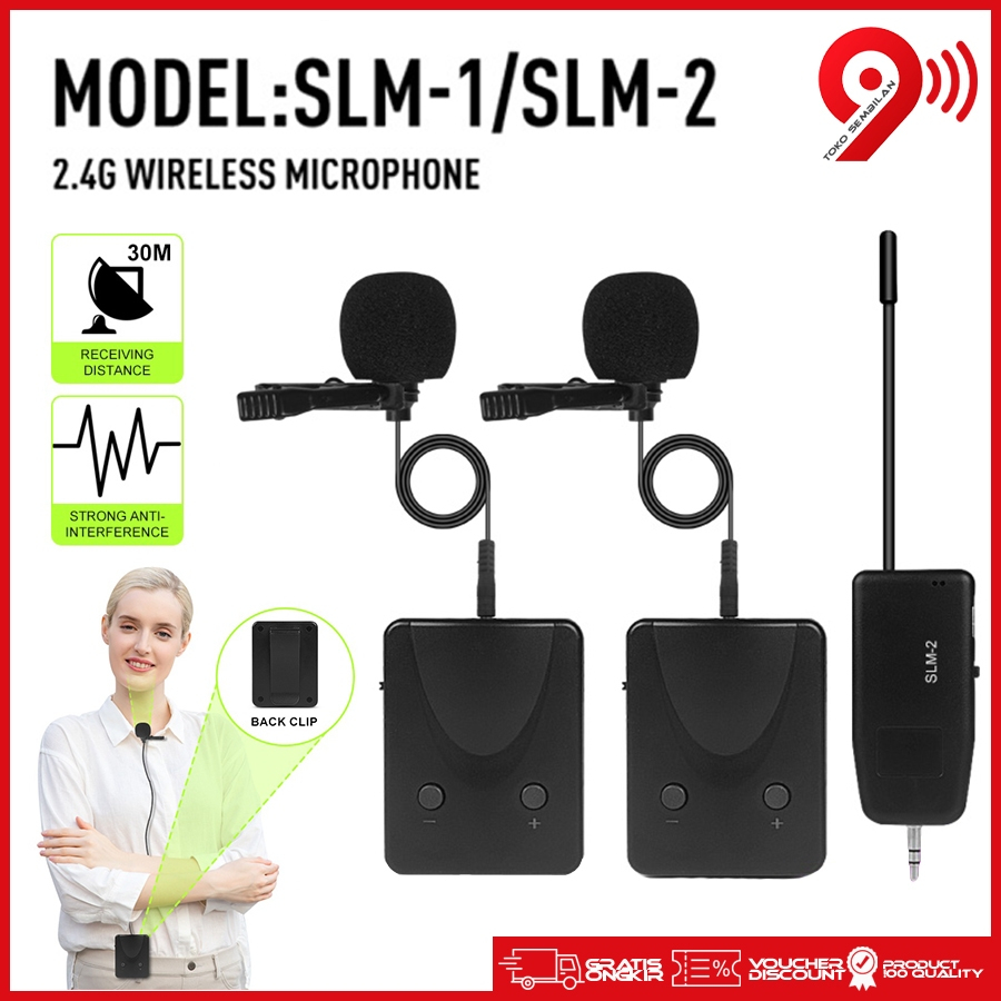 COD Cepat TaffSTUDIO Wireless Microphone 2.4G Headset 2 PCS with Receiver / Mic Mik Bando Imam Masji