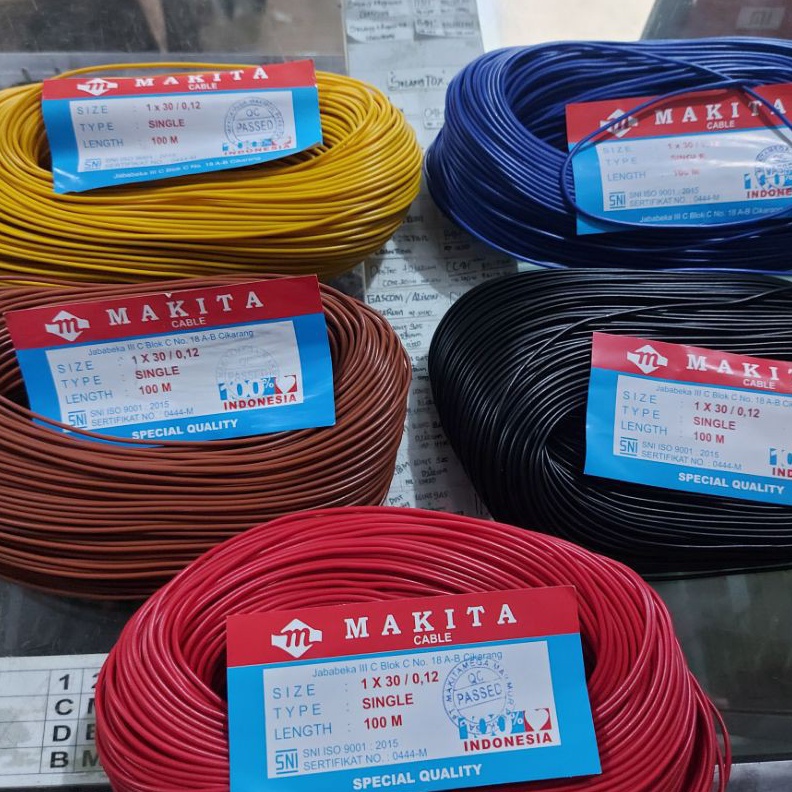 KABEL RAKITAN SERABUT MAKITA 1X3 12MM TEMBAGA PER 1 METER m R6G6