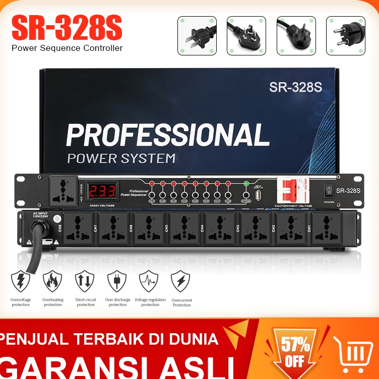 Manajer listrik SR328S 4 Amp power controller 8channel audio time system power is applicable to stag