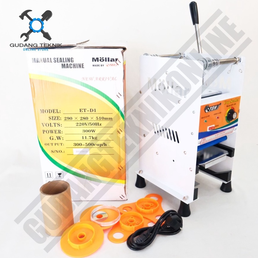 MOLLAR DT1 CUP SEALER ALL SIZE HEAVY DUTY BY ETON DUS PUTIH Cup Sealer Max 22 Oz  Alat Press Gelas P