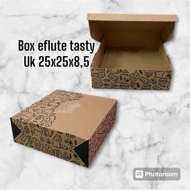 Dus eflute motif uk 25x25x8,5 motif tasty untuk kotak nasi